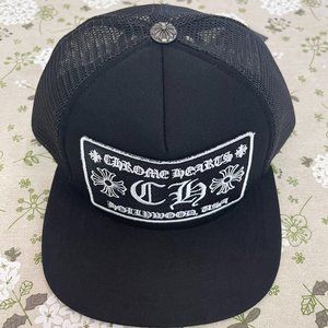 Chrome Hearts Triple Black Logo Trucker Hat